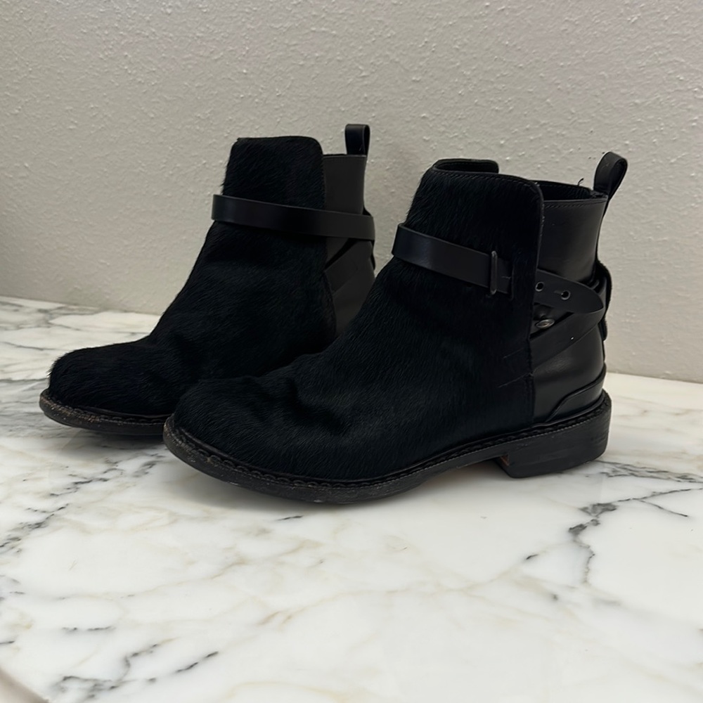 Rag & Bone Driscoll Chelsea black fur/leather boot 37 - Picture 2 of 8
